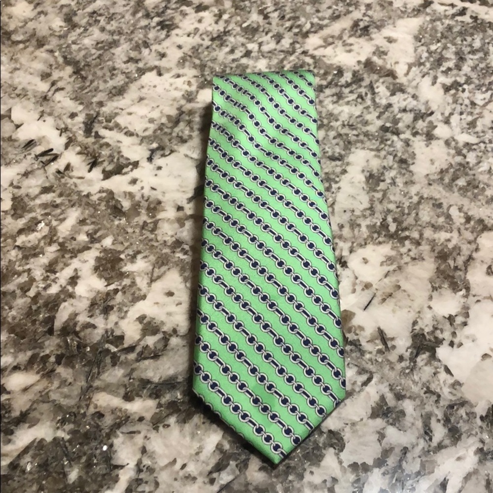 NEIMAN MARCUS Green Tie w/ chains